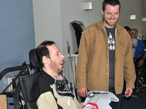 The Eggman gets his team shirt and is all smiles with his buddy Ben B.