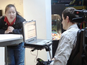 Tyson coordinates last minute details with Tracie, the Event Planner at Sea Bowl.